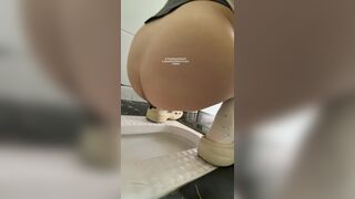 A girl defecated and urinated in a public toilet., ScatKings.com Scat Porn 5 ScatKings.com Scat Porn