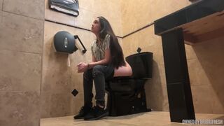 Influencer poops fast in public toilet, ScatKings.com Scat Porn 17 ScatKings.com Scat Porn